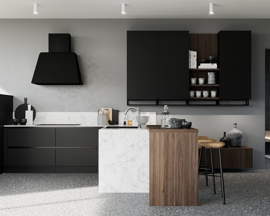 centro kitchen, κουζίνα, design collection, μοντέρνα κουζίνα, black forest