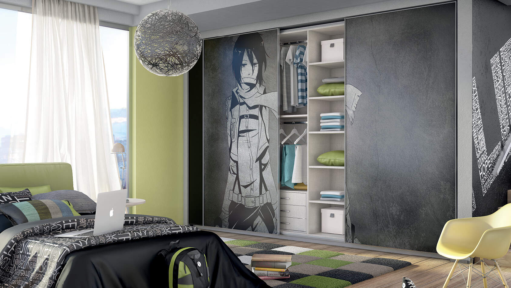 centro kitchen, wardrobe, sliding wardrobe, frame, dark color, photografy