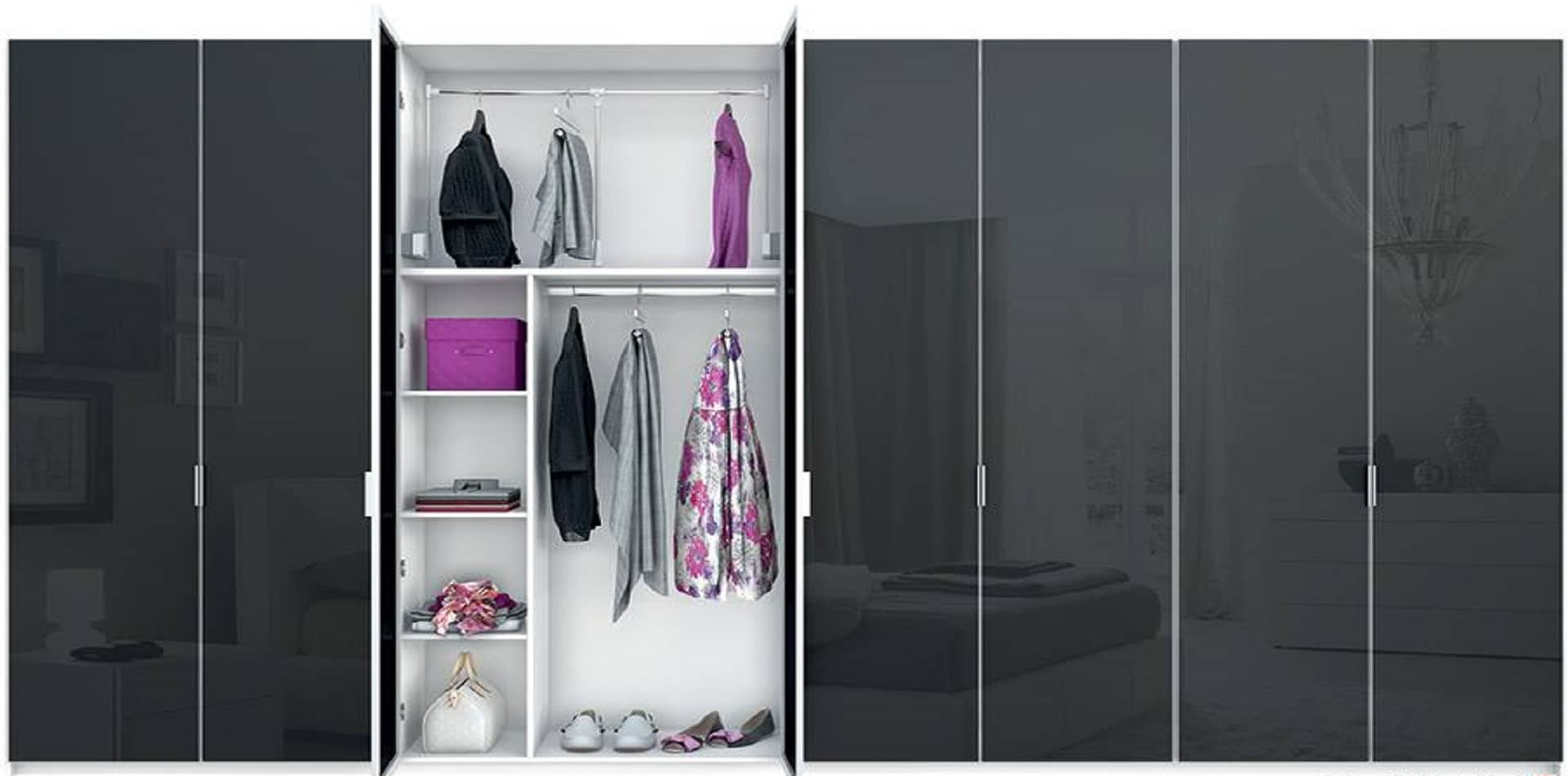 Wardrobes with acrylic doors