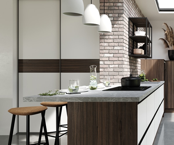 centro kitchen κουζινα, πολυχώρος, eclair, μπουφές, σκούρο ξύλο, πάγκος κουζίνας