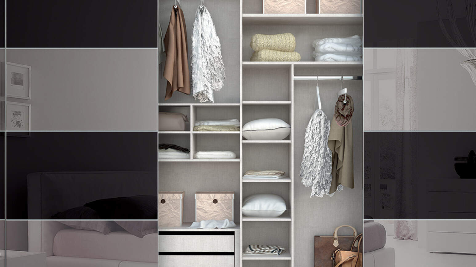 centro kitchen, wardrobe, sliding wardrobe, even, mirror, glass, aluminum frame