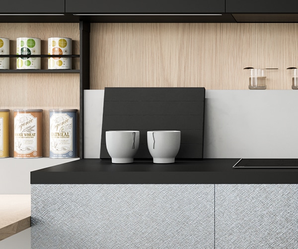 centro kitchen κουζίνα, design, μοντέρνα κουζίνα, glaze, σκούρα γκρι χρώμα, κρεμαστά ντουλάπια, γκρι πάγκος