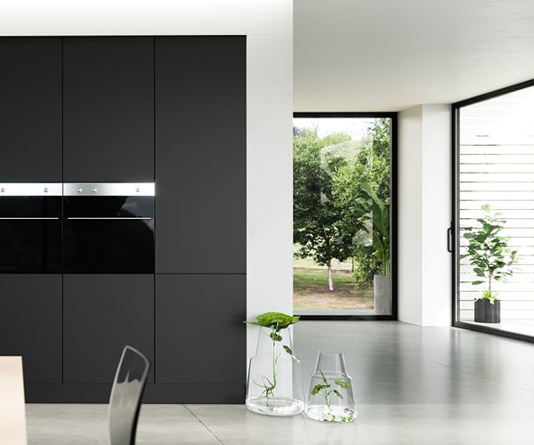 centro kitchen κουζίνα, design, μοντέρνα κουζίνα, glaze, σκούρα γκρι χρώμα, εντοιχισμένος φούρνος