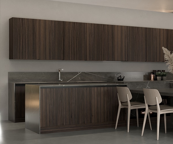 centro kitchen κουζίνα, noka, σκούρο ξύλο, τραπέζι, μάρμαρο, νεροχύτης