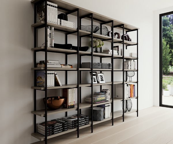 centro kitchen κουζίνα, design, μοντέρνα κουζίνα, toffee, ανοιχτόχρωμο ξύλο, μεταλλική βιβλιοθήκη