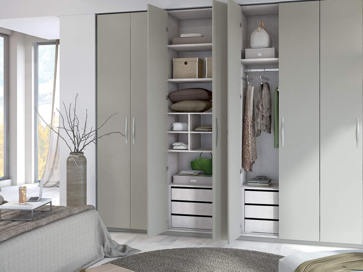 centro kitchen, wardrobe, opening wardrobe, vital, mate light grey